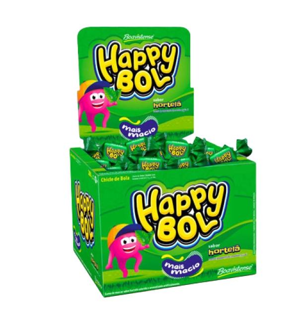 Chiclete Happy Bol Hortela 140g Florestal